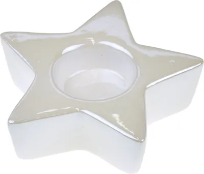 Obrázek produktu pro Svícen hvězda bílá petleť 3,5 x 12 cm
