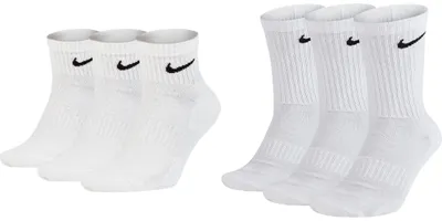 Produktbild von 3 Paar kurze und 3 Paar lange Nike Socken Sparset - Farbe: weiß - Größe: 42-46