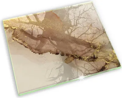 Produktbild von Untersetzer für Grabkerze Motiv Grabstein Gummifüße - 60x52 cm - Abstraktion Gold