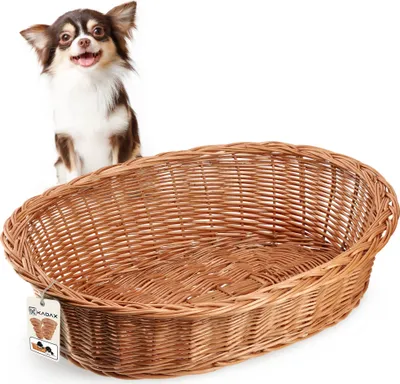 Obrázok produktu pre KADAX prútený pelech pre psov a mačky, pelech v prírodnej farbe, pelech pre psa (11x50x38cm)