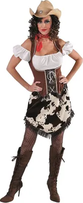 Produktbild von M215100-M brauntöne Damen Cowgirkleid Saloongirl Gr.M