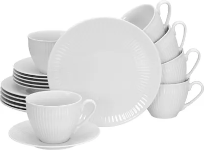 Obrázok produktu pre CreaTable, 21876, Valencia Weiss, Kaffeeservice 18-tlg, Porzellan