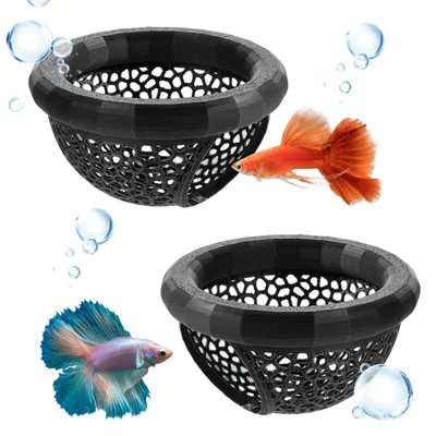 Produktbild von 2 Garnelenverstecke für Aquarien, aus PLA-Material, schwarz
