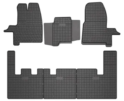 Image de Tapis de sol en caoutchouc pour Ford Tourneo Custom I 2012-2023 – 6 pièces, noirs, sur mesure