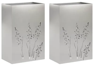 Immagine prodotto di Due vasi da giardino, argento, 50 x 30 x 75 cm, acciaio inossidabile