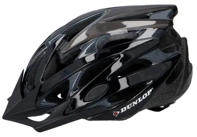 Image de Casque de vélo pour homme et femme, VTT, réglable, Dunlop, noir, taille S (53-55 cm)