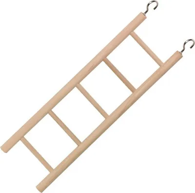 Obrázok produktu pre Nobby 31555, Rebrík pre domáce zvieratá, Andulka, Kanárik, Drevo, Drevo, 5 krokov, 220 mm