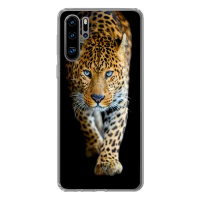 Produktbild von MuchoWow® Handyhülle Schutzhülle Hülle für Huawei P30 Pro Leopard - Tiere - Porträt - Wildtiere - Schwarz Silikon Softcase Handy Hülle - Schutzdeckel