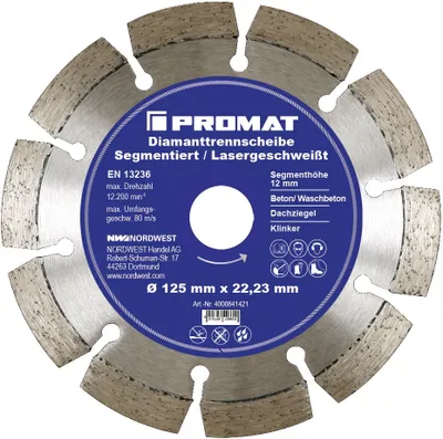 Immagine prodotto di Disco da taglio diamantato Ø 230 mm attacco 22, 23 mm saldato al laser Altezza del segmento 12 mm Spessore del segmento 2,4 mm