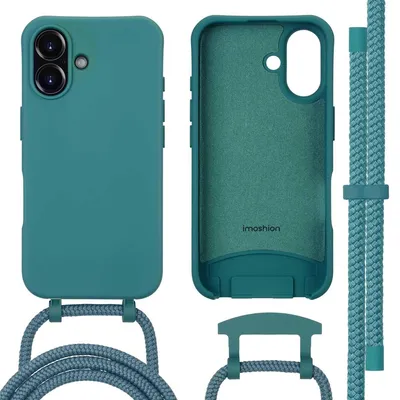 Immagine prodotto di imoshion Cover posteriore colorata con catena rimovibile per cellulare e MagSafe iPhone 16 - Verde scuro