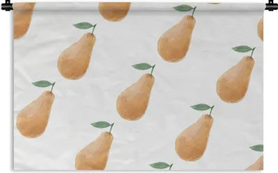 Produktbild von MuchoWow® Wandteppich Wandbehang Birnen - Aquarellfarbe - Weiß 120x80 cm Tapisserie Dekoration Wandtuch - Wanddekorationen - Wandtücher
