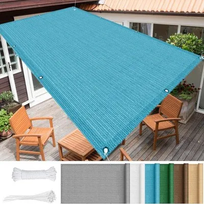 Zdjęcie produktu dla Parasol ogrodowy – niebieski baldachim ogrodowy – duży parasol zapewniający cień w Twoim ogrodzie – oddychające, wodoodporne płótno z HDPE.