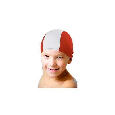 Produktbild von Sport-Thieme Schwimmkappen-Set "Textil", Rot-Weiß, Kinder