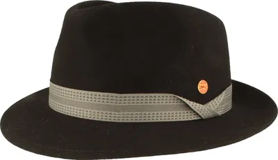 Mayser Maleo Trilby aus Wolle mit gemustertem Band in schwarz