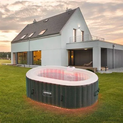 Immagine prodotto di Vasca idromassaggio a infrarossi per 2 persone - 90 getti d'aria - Vasca da 550 litri per uso interno ed esterno - Design autoregolante
