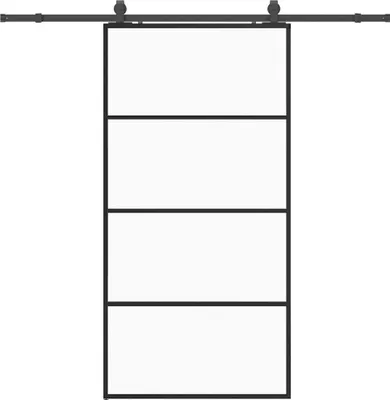 Zdjęcie produktu dla vidaXL Drzwi przesuwne z czarnym okuciem 102,5x205 cm szkło ESG