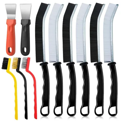 Image de Brosse de nettoyage des joints, lot de 11 pièces, avec des poils durs, pour la cuisine, la salle de bain, les fenêtres et les toilettes