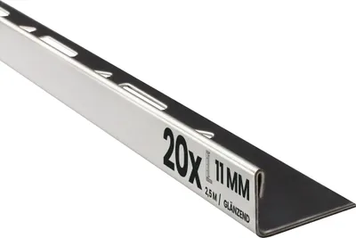 Produktbild von 20x L-Profil Edelstahlschiene Fliesenschiene Fliesenprofil L250cm 11mm glänzend