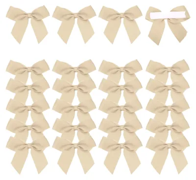 Produktbild von Vorgefertigte Mini Ripsband Schleifen - Selbstklebend - Für Basteln und Dekoration - 24 Stück - 2 Zoll - Taupe