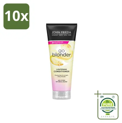 Imagen del producto de 10 acondicionadores John Frieda Sheer Blonde Go Blonder, para aclarar el cabello, 250 ml - Paquete grande - 10 unidades