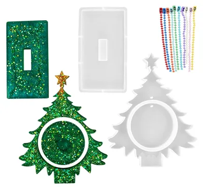 Produktbild von Weihnachtliche Silikon-Bilderrahmenform – 2 Stück für Dekoration und Bastelarbeiten
