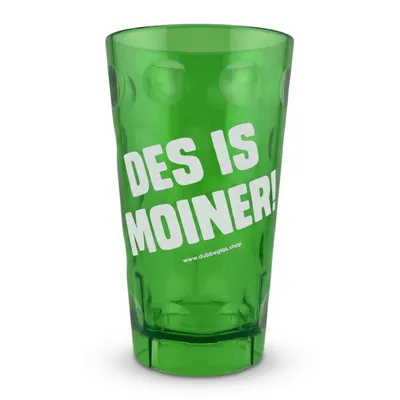 DES IS MOINER! Dubbebecher 0,5 Liter (Grün) aus Plastik - Pfälzer Dubbeglas