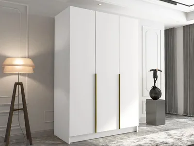 Obrázek produktu pro Vysoká šatní skříň 150 cm SHEELA 1 - bílá / zlatá