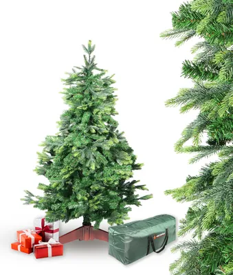 Produktbild von Künstlicher Weihnachtsbaum BonTree Tanne 120 cm Komfort Set Christbaum mit Holzständer und Aufbewahrungstasche