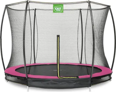 Produktbild von EXIT Silhouette Trampolin ø244cm, mit Sicherheitsnetz, Bodentrampolin, Rund, für Kinder, Rosa