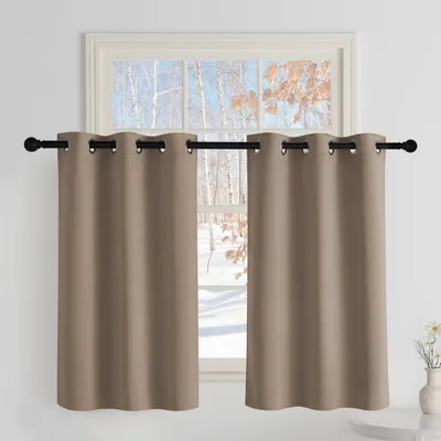 Immagine prodotto di Tende oscuranti color cappuccino, altezza 90 cm, larghezza 106 cm (confezione da 2)