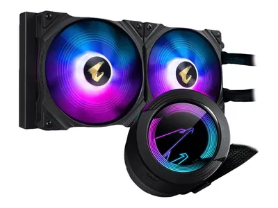 Produktbild von Gigabyte AORUS WATERFORCE 280 - Prozessor-Flüssigkeitskühlsystem - Kühlergröße: 280 mm - (für: LGA2066, LGA2011, LGA1366, LGA1150, LGA1151, LGA1152, LGA1155, LGA1156, LGA1200, LGA1700, TR4, AM4, sTRX4)