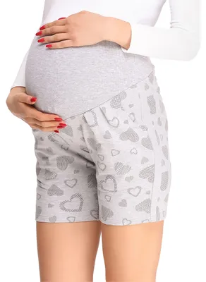 Image de Short de grossesse Be Mammy pour femme BE20-234 (cœurs chinés, XXL)