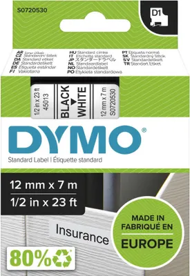 Immagine prodotto di DYMO D1 Standard 12 mm x 7 m, scatola, 19 mm, 65 mm