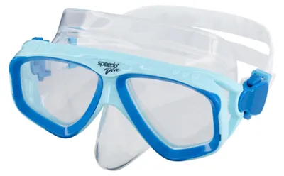 Produktbild von Speedo 87530331457, Erwachsener, Halbe Gesichtsmaske, Schnorcheln, Polycarbonat, Blau, Transparent, 1 Stück(e)