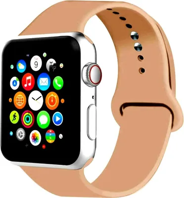 Produktbild von Apple Watch Silikon Sport Ersatz Armband - Karamell, 38/40/41mm S/M