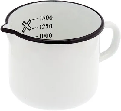 Productafbeelding van Melkpan met schenktuit, 1,5 l, email, wit, 14 cm