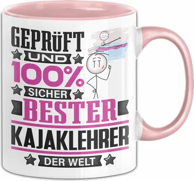 Produktbild von Kajaklehrer Geschenk Lustiger Spruch für Kajaklehrer Geschenkidee Bester Kajaklehrer Der Welt (Rosa)
