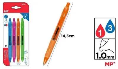 Image de Stylo à bille noir 1,0 mm 4 couleurs de corps