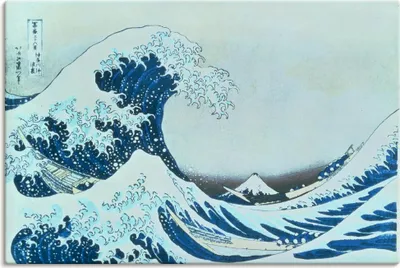 Produktbild von ARTland Leinwandbild Die grosse Welle von Kanagawa. 1831 Größe: 120x80 cm