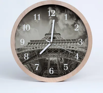 Produktbild von Holzuhr 30fi cm wanduhr - Eiffelturm Architektur
