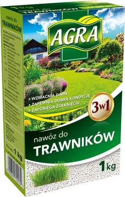 Zdjęcie produktu dla Nawóz do trawników 3w1 AGRA 1KG