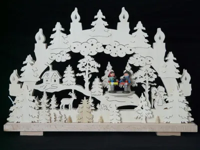 Produktbild von Schwibbogen mit Stiezelkinder und Beleuchtung BxHxT 50x32x7cm NEU