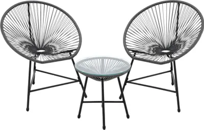 Produktbild von Designer-Gartenset LAMBROS – grau/schwarz