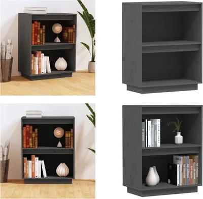 Produktbild von vidaXL Beistellschrank Grau 60x34x75 cm Massivholz Kiefer - Konsolentisch - Konsolentische - Beistellschrank - Beistellschränke