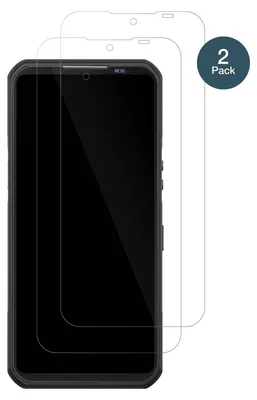 A smartphone screen protector pack shown from the front.