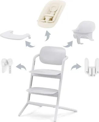 Zdjęcie produktu dla CYBEX Lemo 4-in-1, Wielofunkcyjne wysokie krzesełko dziecięce, Obite siedzisko, Biały, Monochromatyczny, Aluminium, Plastik, 25 kg