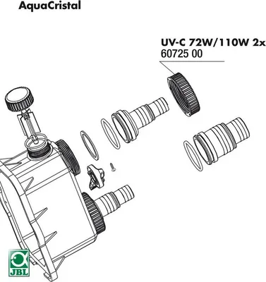 Produktbild von JBL Ersatzteil 2x Überwurfmutter für UV-C 72 / 110 W