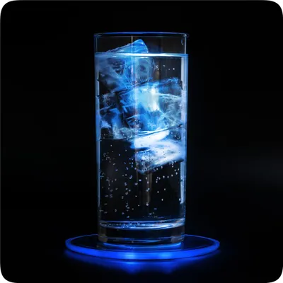 Produktbild von PRECORN 1x LED Untersetzer Bierdeckel Leuchtend für Getränke ON/Off Taste Wasserdicht Untersetzer Acryl Rund für Gläser Flaschen Partys Hochzeiten Bar Weihnachten Pub Geburtstag Leuchtuntersetzer