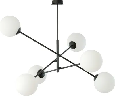 Obrázok produktu pre Luster Emibig 6xE14 40W LINEAR 6 BLACK/OPAL 1169/6