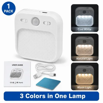 Produktbild von Kabellose LED-Unterbauleuchte mit Bewegungsmelder, 1000 mAh Akku, 3 Farbtemperaturen, dimmbar, 1PCS